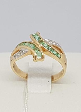 Золотое кольцо с бриллиантами и изумрудом. Артикул RE6116K 17