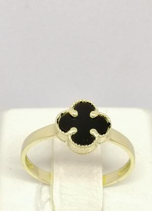 Золотое кольцо с ониксом. Артикул 154308ЖО 18