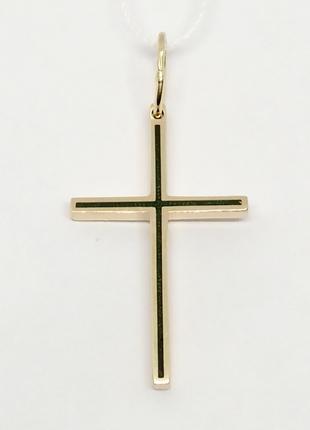 Золотой крестик с эмалью. 11589-ЭЗЕЛ