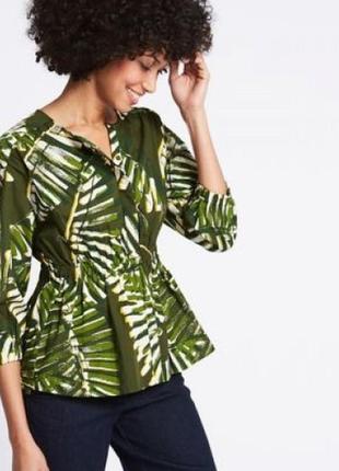 ,,100% котон фірмова розкішне пальмове листя натуральна блуза ...