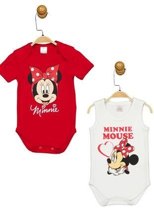 Комплект боди «Minnie Mouse, 2 шт, бело-красный». Производител...