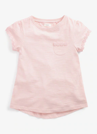 Розовая футболка next на девочку 10 лет