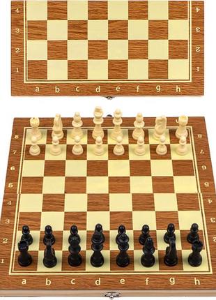 Шахматы + нарды + шашки из натурального дерева. Размер 30х15х5см