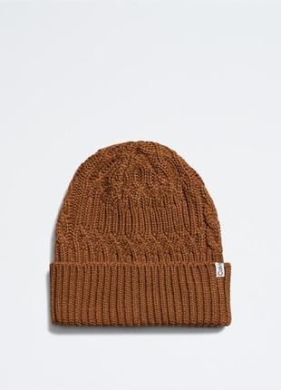 Нова зимова шапка calvin klein (ck medium horn knit cuff beani...