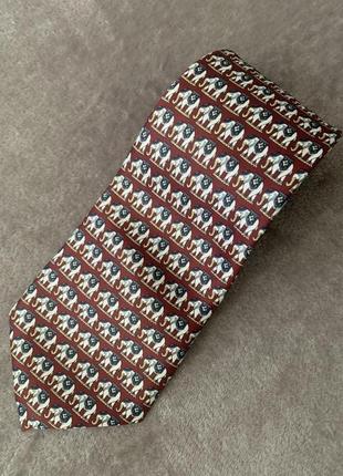 Краватка Rene Chagal слоники Колір марсала бордовий білий