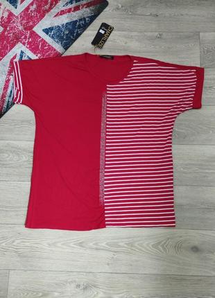 Женская футболка 50-56 размер футболка свободного кроя