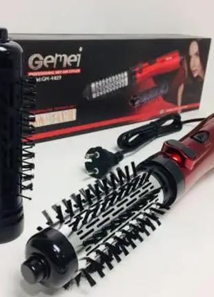 Фен-щетка для укладки волос Gemei GM-4829 3в1 800 Вт Стайлер д...
