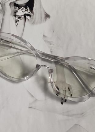 Женские имиджевые очки кошачий глаз Прозрачный (2554)