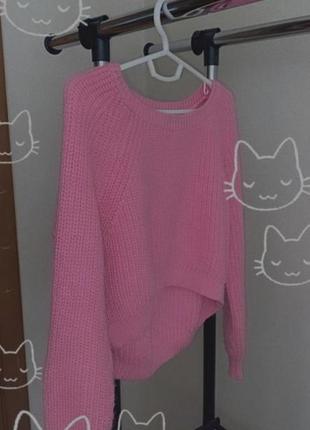 Розовый свитер мягкий вязаный свитер укороченный свитер укроп ...