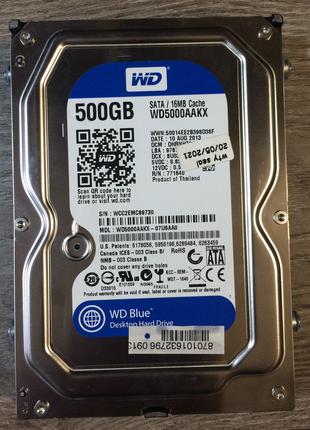 БУ жесткий диск 3.5" 500Gb Western Digital Blue (WD5000AAKX)