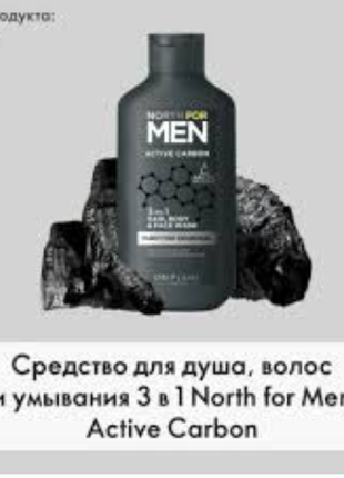 Засіб для душу, волосся і вмивання 3 в 1 north for men active ...