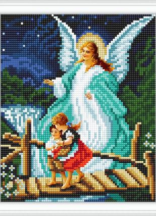 Алмазная вышивка Икона Ангел-Хранитель и дети религия бог полн...