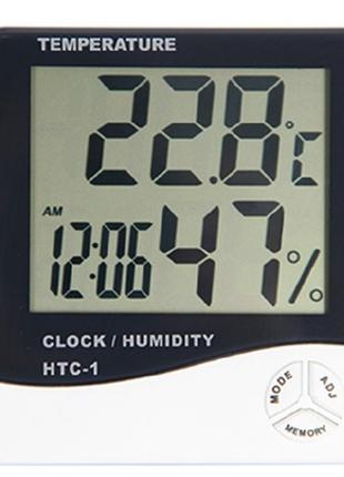 Термометр-гігрометр з годинником