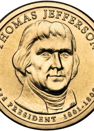 США 1 доллар 2007, 3 президент Томас Джефферсон (1801—1809) №1079