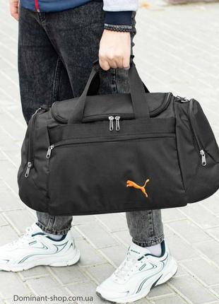 Чоловіча спортивна сумка дорожня puma tales orange чорна для п...