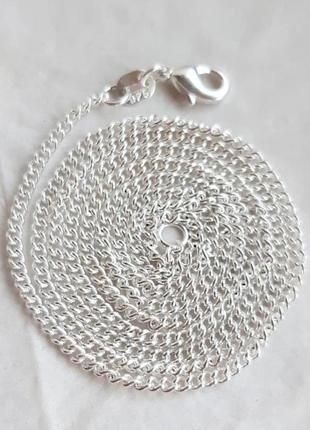 Срібний ланцюжок панцирного плетіння, 925 проба, 56 см