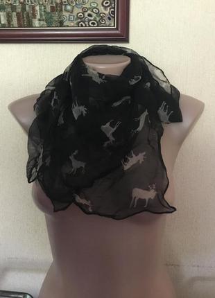 Фирменный итальянский оригинальный принт шарф платок шифон