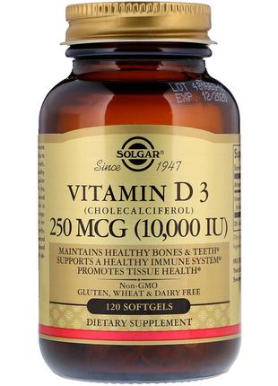 Витамин D3, Vitamin D3 (Cholecalciferol), Solgar, 250 мкг, 10,...