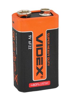 Батарейка крона Videx 1604E 6F22 9V (Сольова)