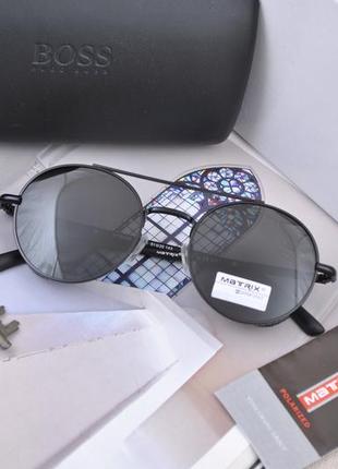 Фирменные солнцезащитные круглые очки с шеромой matrix polariz...