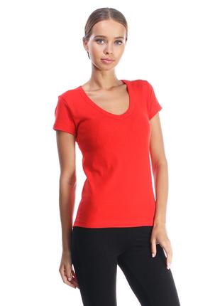Женская футболка V-образным вырезом Sancakli красный