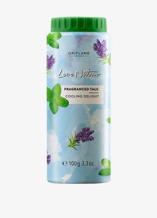 Тальк для тіла з ароматом лаванди та м'яти Love Nature Oriflame