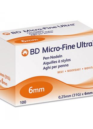 Игла BD Micro-Fine+ «МикроФайн» 6 мм 100 шт.