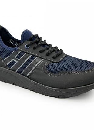 Мужские кроссовки из сетки. модель 48177. цвет: синий