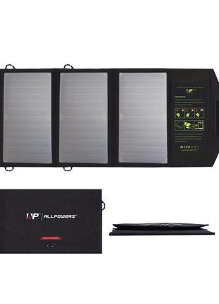 Портативная солнечная панель ALLPOWERS 21W 5V 2xUSB-A