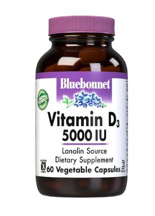 Витамин D3 5000IU, Bluebonnet Nutrition, 60 вегетарианских капсул