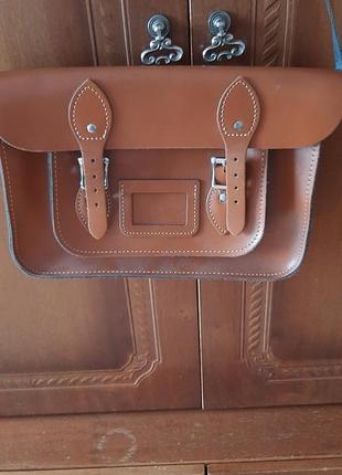 Кожаная сумка ручной работы на застежках (the leather satchel)