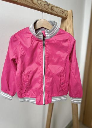 Розовая весенняя куртка бомбер для девочки ветровка 98 104