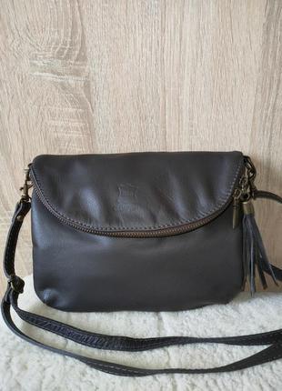 Стильная сумка кроссбоди натуральная кожа genuine leather италия