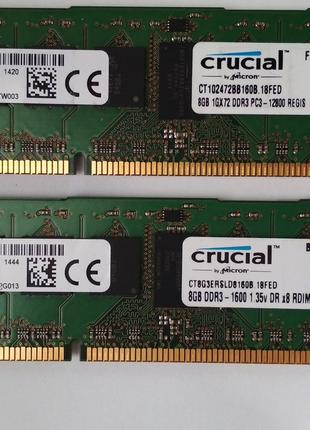 16gb 2x8gb DDR3 1600 Crucial PC3 12800R REG ECC RAM Серверная ...