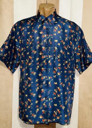 Шелковая блуза / тенниска с цветочным принтом silk specialist