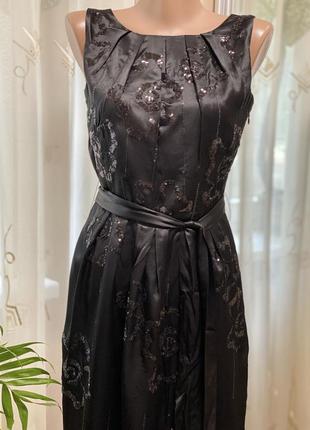 Чёрное платье миди из натурального шёлка