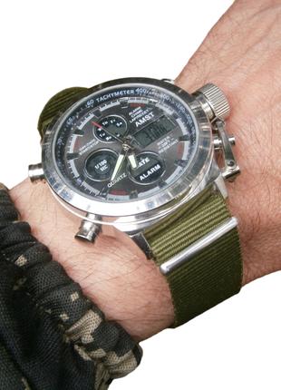 Годинник чоловічий спортивний AMST 3003C silver-Green