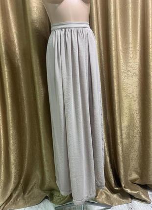 Длинная пудровая бежевая шифоновая юбка H&M, размер 34/xs Индия