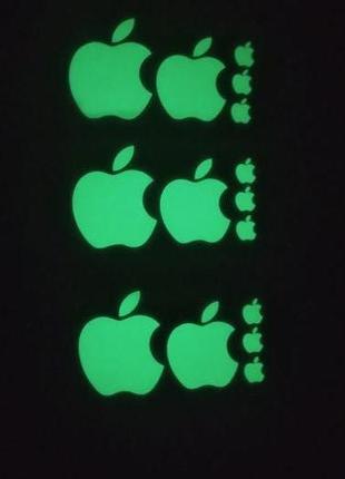 Наклейки на Айфон айпед яблоко Ipad. Колір білий ФЛЮРИСЦЕНТНІ