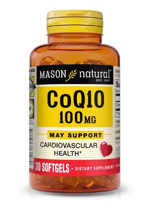 Коэнзим Q10 100 мг, Co Q10, Mason Natural, 30 гелевых капсул