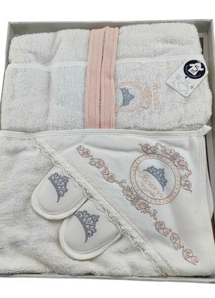 Подарочный набор банный халат для купания подарок для новорожд...