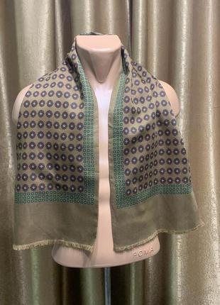 Чоловічий шарф вовни шовк із геометричним принтом