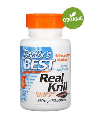 Doctor's Best, Real Krill, Олія криля, 350 мг, 60 капсул