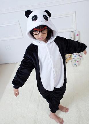 Кигуруми пижама детская панда для мальчика и девочки 120 130 140