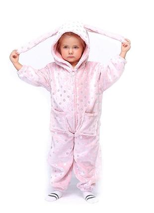Кигуруми заяц розовый 140 пижама розовая детская теплая кролик...