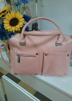 Ефектна сумка пудра-розе