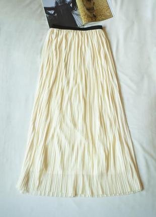Светло желтая юбка плиссе макси женская tally weijl, размер m