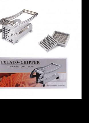 Машинка для нарезки картофель фри ручной Potato Chipper Silver