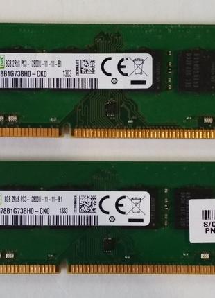 16GB 2x8GB DDR3 1600MHz Samsung PC3 12800U 2Rx8 RAM Оперативна...