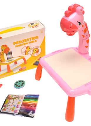Дитячий стіл для малювання "Жираф" з проектором та фломастерам...